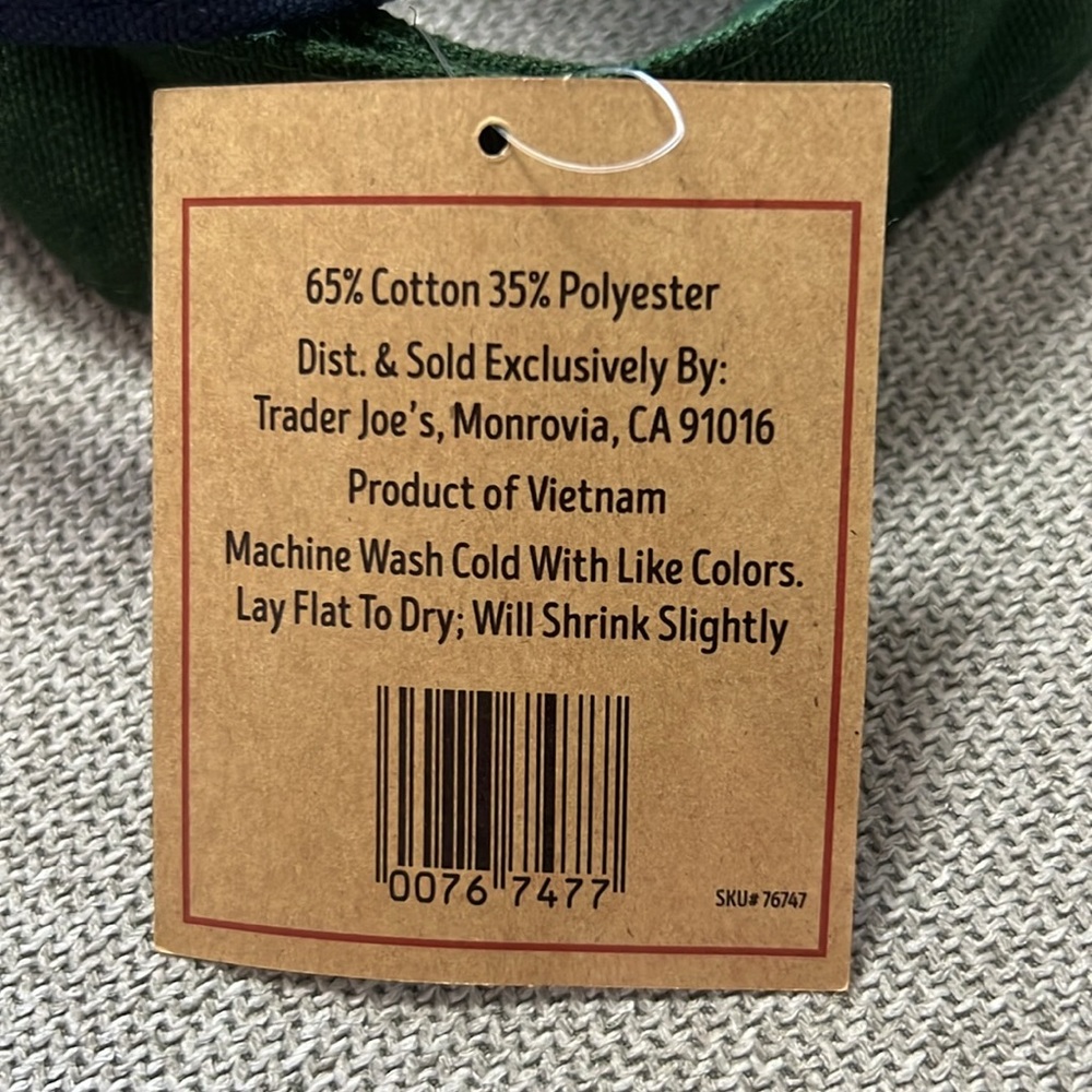 Trader Joe’s Mini Canvas Tote Bag GREEN - Picture 3 of 3